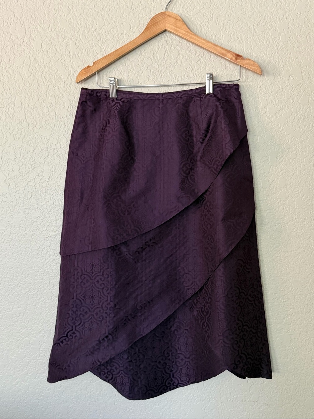 Z by Zelda Deep Purple Size 10 Midi Asymmetrical tiered Skirt
